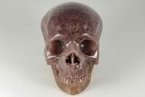 Realistic, Carved Strawberry Quartz Crystal Skull #199588-2